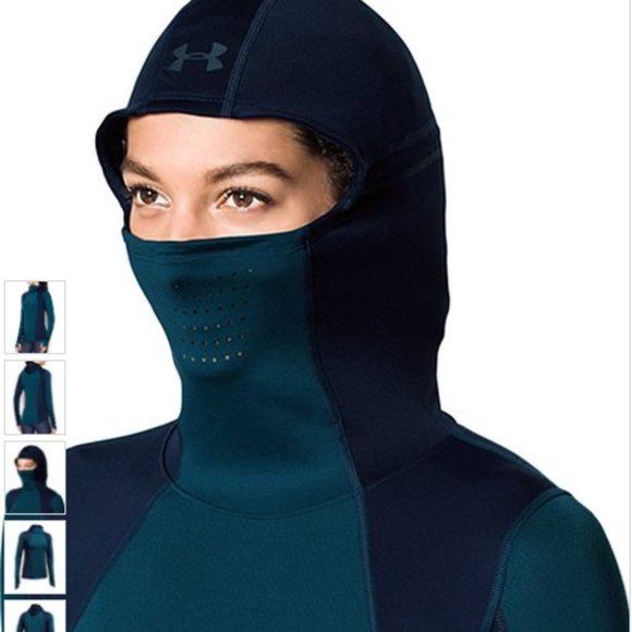 Under Armour Reactor Running Long-Sleeve Shirt with Smart-Insulation Hoodie Sz S - Picture 7 of 7